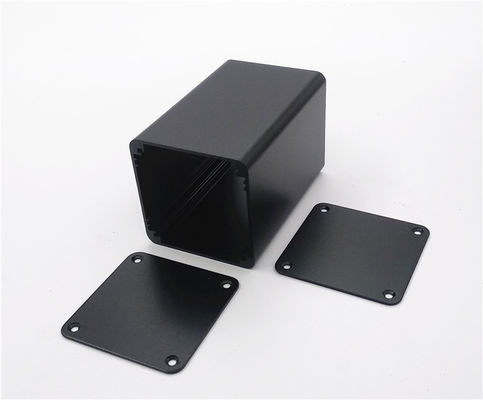 Square 52*52*80mm Sanded Black Anodized Aluminum Box Telecom Enclosure Low MOQ